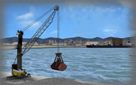 Simulateur de grue mobile portuaire 