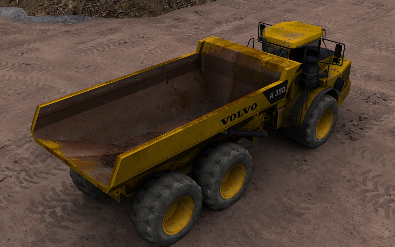 Simulador Camion Minero Articulado Vista Tolva