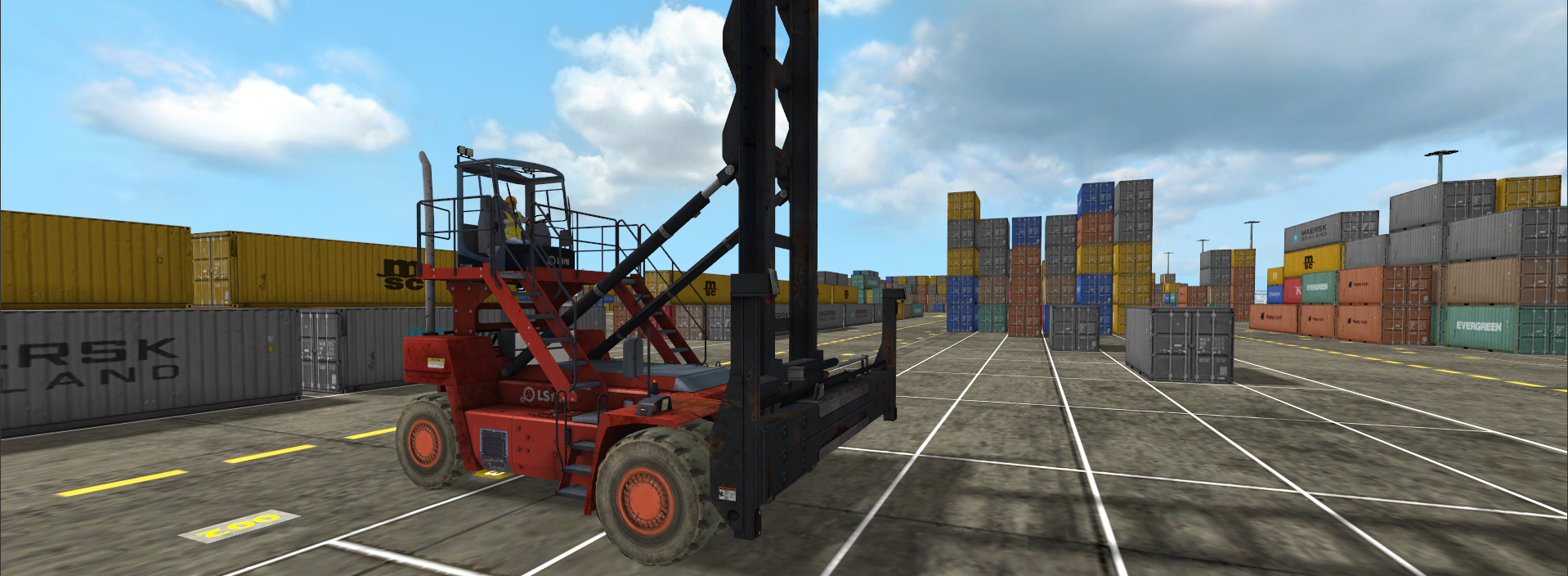 Empty container trabajando