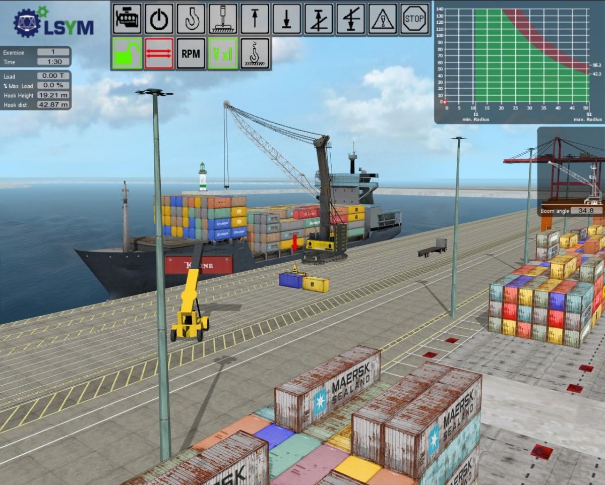 Mobile Harbour Crane Simulator and Reach Stacker