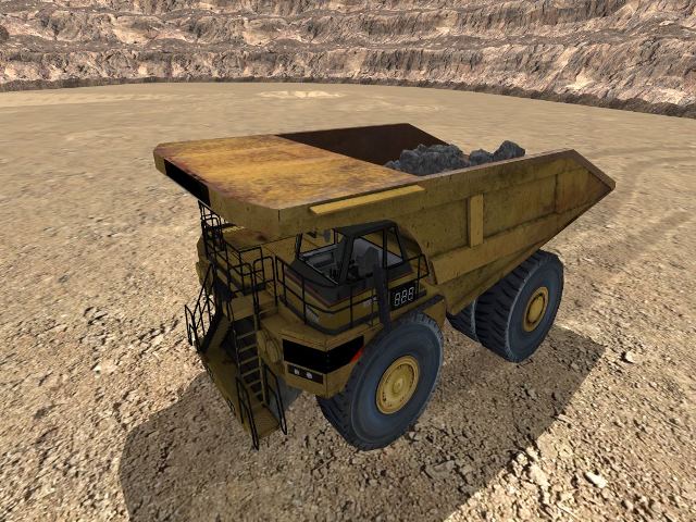 Mining truck with load