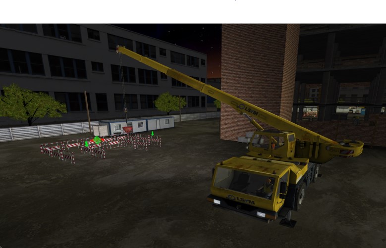 Mobile Crane Simulator a stabilizerses extended