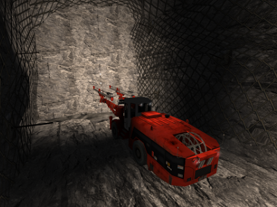 Simulateur de foreuse pour mine souterraine